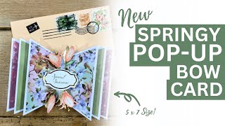 TRY THIS  NEW Card Fold Idea No DIES NEEDED  Springy POPUP Bow Card [upl. by Aver]