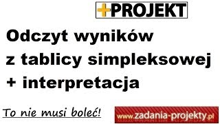 Metoda simpleks  jak odczytać wyniki z optymalnej tablicy simpleksowej wraz z interpretacją [upl. by Diamond]