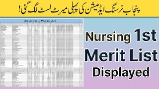 Nursing 1st Merit List announced for Admissions in Govt Nursing Colleges of Punjab  PakEduCareer [upl. by Llecrad]