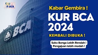 KUR BCA 2024 Kembali Dibuka Ayo Segera Ajukan Suku Bunga Lebih Rendah Pengajuan Lebih Mudah [upl. by Nerrej]