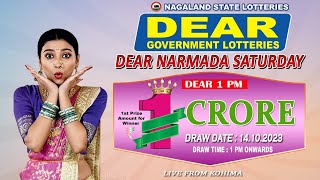 DEAR NARMADA SATURDAY WEEKLY DRAW DATE 14102023 NAGALAND STATE LOTTERIES LIVE FROM KOHIMA [upl. by Mallin305]