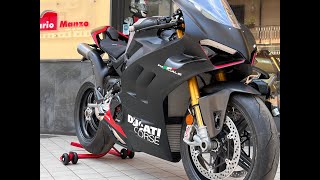 Ducati Panigale V4 Sp2 con scarico completo Akrapovic alto e frizione a secco aperta 4k [upl. by Nodnrb]