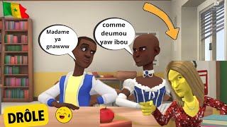 Ibou soulard ak Madame awa quot Madame ya gnawww quot dessin animé wolof senegal animation sn [upl. by Yelah]