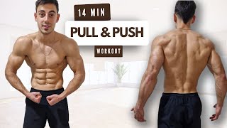 14 MIN PULL amp PUSH WORKOUT 2 DUMBELLS [upl. by Ekenna]