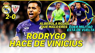 🟢💥 ALBEROLA ROJAS es LAMENTABLE  RODRYGO modo MVP  MILITAO vuelve  REAL MADRID 2  ATHLETIC 0 [upl. by Yelsel525]