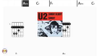 U2 Sunday bloody sunday FCN GUITAR CHORDS amp LYRICS [upl. by Creigh534]