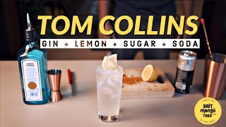 TOM COLLINS  One Minute Easy Cocktail Recipe [upl. by Greggory]