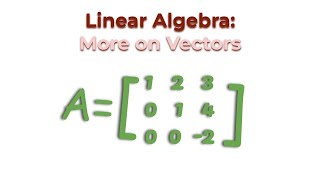 Linear Algebra More on Vectors [upl. by Remy]