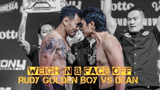 Weigh In amp Face Off Rudy Golden Boy VS Dean Hamzah Byon Combat 4 [upl. by Isiad]