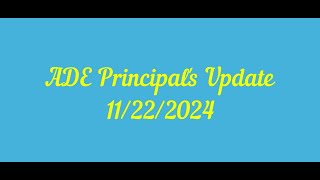 Alice Drive Elementary  Principals Update 11222024 [upl. by Thorn]