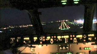 Cockpit MD90 Night Visual into Basel [upl. by Benia]