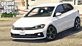 FUGA da POLICIA COM VOLKSWAGEN POLO  GTA 5 MODS  FIFINE AmpliGame SC3 [upl. by Akinhoj]