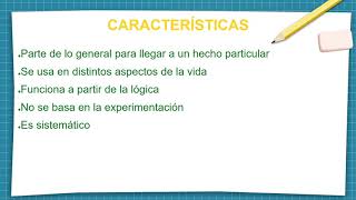 Método deductivo Fases y características [upl. by Einapets]