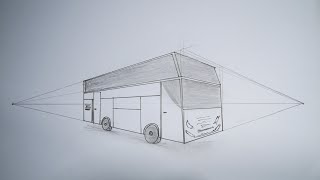 how to draw a bus in 2 point perspective [upl. by Emiline]