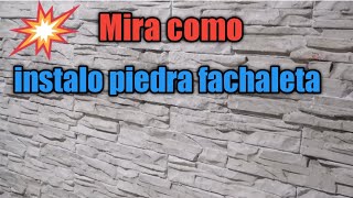 🔥🧱 🪨TUTORIAL como instalar PIEDRA FACHALETA en una pared con HUMEDAD RÁPIDO Y FÁCIL PASO A PASO [upl. by Nycila976]