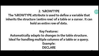 PLSQL Basics Understanding TYPE and ROWTYPE in RDBMS [upl. by Irab]