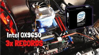 Intel Core 2 Extreme QX9650 in 2021  3 Overclocking Records on LN2 [upl. by Ayerdna]