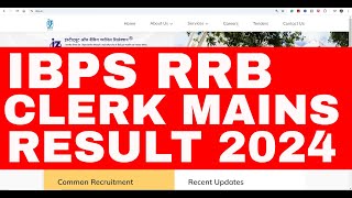 IBPS RRB CLERK MAINS RESULT 2024 [upl. by Ellehcyar]