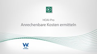 HOAIPro  Anrechenbare Kosten ermitteln [upl. by Amo]