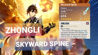 Zhongli Support with Skyward Spine High HP build [upl. by Ellerred]