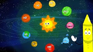 Solar System Song  More Kindergarten Rhymes and Kids Learning Videos [upl. by Enneira]