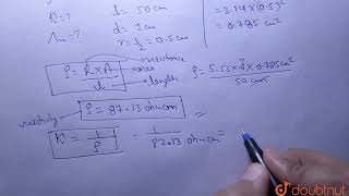 The electrical resistance of a column of 005M NaOH solution of diameter 1 cm and length 50 cm i [upl. by Tteirrah]