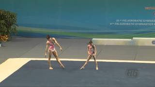 Russia RUS  2016 Acrobatic Worlds Putian City CHN Dynamic Womens Pair [upl. by Cassandra130]