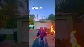 Sitting Fire funny tricks comedy juggling sitting skills funnycomedy fire basketball [upl. by Xenos364]