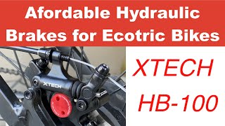 Affordable Hydraulic Brakes for Ecotric and other ebikes  Xtech HB100  line pulling [upl. by Ailad]