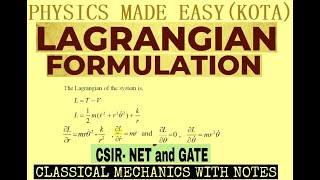 PART  III TYPES OF CONSTRAINTS HOLONOMIC CONSTRAINTS LAGRANGIAN FORMULATION FOR CSIR  NET  2 [upl. by Rehpoitsirhc215]