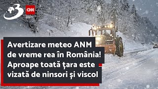 Avertizare meteo ANM de vreme rea în România Aproape toată țara este vizată de ninsori și viscol [upl. by Ecirtemed233]