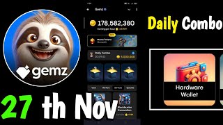 Gemz Coin Daily Combo  GemzCoin Daily Combo 27th Nov  Gamezy Contest Code Today [upl. by Kali]