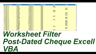 Display Post Dated Cheque Transaction In Userform Excell VBA [upl. by Aniarrol]