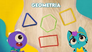 Formas Geométricas com Palitinhos  Volta às Aulas Geometria  Infantix  Parte 2 [upl. by Torey873]