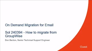 Video  How to migrate from GroupWise [upl. by Tomkin602]