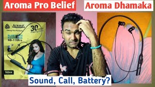 Aroma NB120 Dhamaka vs Aroma NB 119 Pro belief neckband full review unboxing comparison [upl. by Alo]