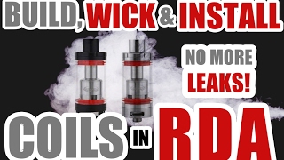 BEGINNER TUTORIAL QUICK EASY TANK COIL BUILD INSTALL AND WICK FOR RTA  RDTA [upl. by Hershel]