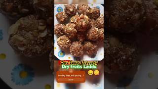 Dry fruits Laddu 😋 Zero sugar and jaggery used Sweet Dessert homerecipe Cooking diwalisweets [upl. by Frohman]