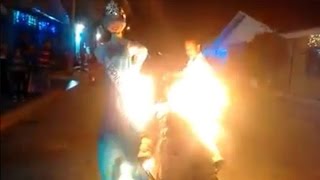 Miss Universe 2015 Pia Wurtzbach and MC Steve Harvey effigies burned [upl. by Siana]