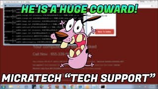 TECH SUPPORT SCAMMER IS A HUGE COWARD quotmicratechsupportquot  8553395685  wwwmicratechsupportcom [upl. by Cheadle920]