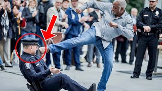 Racist Cop Kicks Retired Cia Agent But Is Shocked When He Fights Back [upl. by Ahsieuqal]