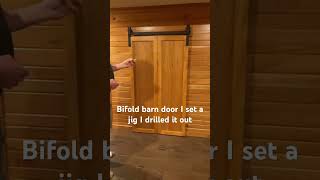 Bifold Barn Door I Set A Jig I Drilled It Out carpenter carpentry woodworking youtube [upl. by Aloisius]