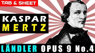 TABSheet Landler Opus 9 No 4 by Johann Kaspar Mertz PDF  Guitar Pro  MIDI [upl. by Raskind]