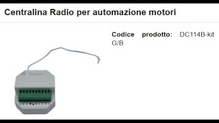 Cablaggio della Centralina DC114Bkit GB e funzionamento [upl. by Raseac]