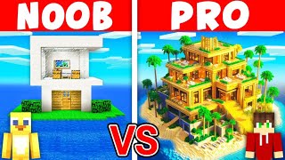 NOOB vs PRO MODERN ISLAND HOUSE BUILD CHALLENGE in Minecraft [upl. by Edmon]