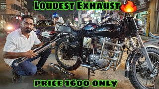 Royalenfield Bullet 350 Exhaust Change🔥🔥 Short Exhaust Price 1600 only 😱 [upl. by Alton]