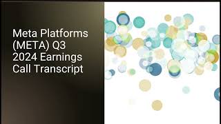 Deep Dive  Meta Platforms META Q3 2024 Earnings Call [upl. by Lirpa412]