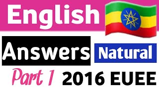 2016 English Natural Entrance Examination Answers with Explanations part 1 [upl. by Amsirhc]