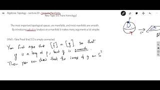 Algebraic Topology  Lecture 20  Smooth Manifolds [upl. by Kacerek976]