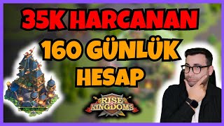 💰35K HARCANAN 160 GÜNLÜK HESAP🚨  RİSE OF KINGDOMS [upl. by Armillia]